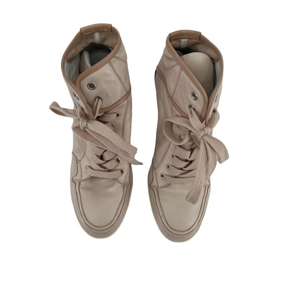 Hogan Rebel Natural 90MM Calfskin Wedge Sneakers 38 1/2 Women's - Picture 3 of 13